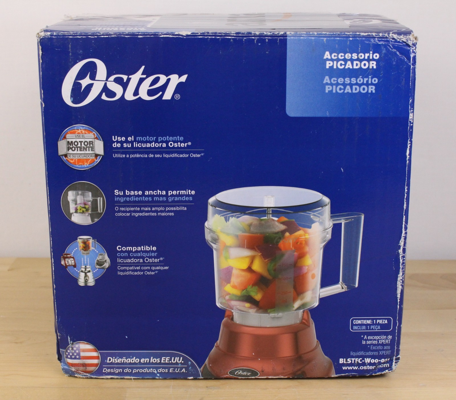 Oster BLSTFC-W00-011 Food Processor Attachment, White - Open