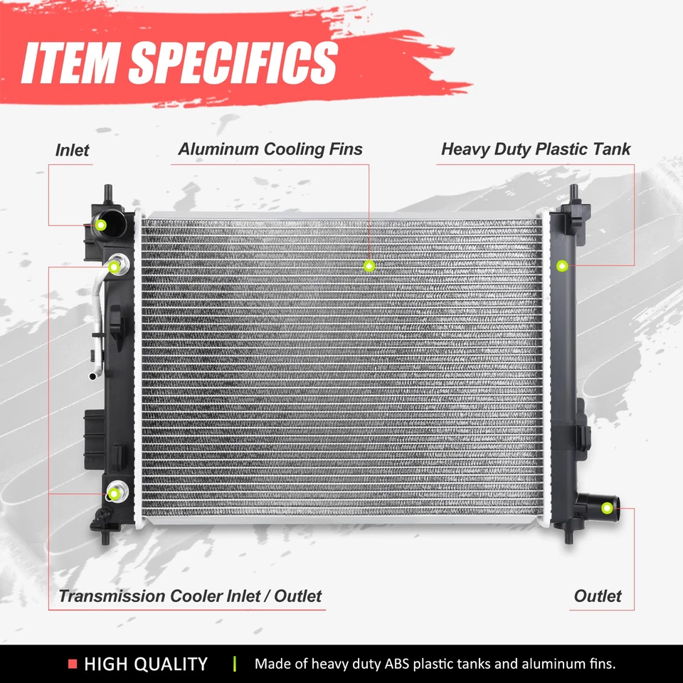{DPI 13817} Radiador de enfriamiento de núcleo de aluminio estilo de fábrica para Accent Rio 18-21 Foto 2 de 4