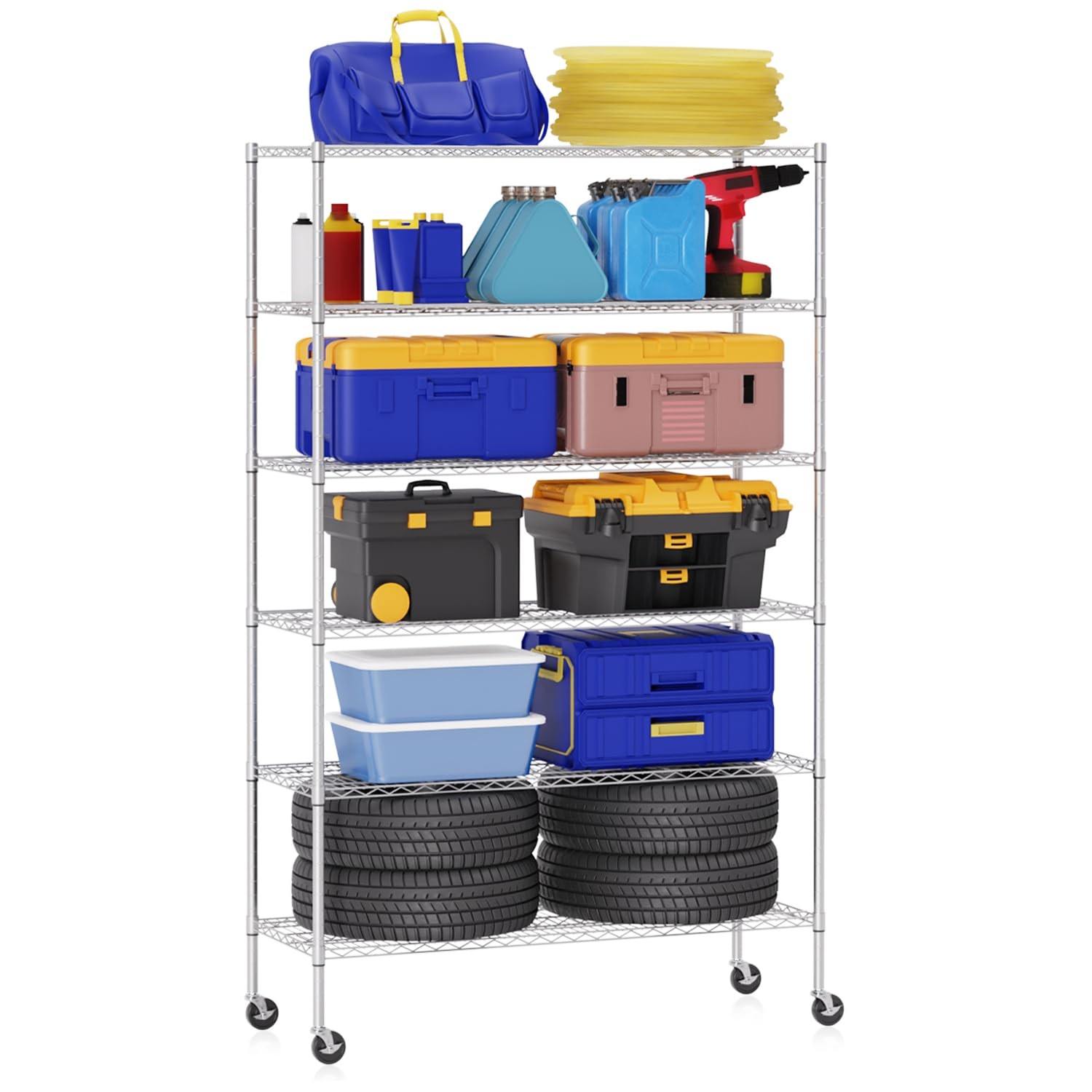 Heavy Duty Adjustable Metal Wire Shelving Unit Home Garage Storage Organizer