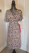 Leona Edminston  Short Sleeve Colourfu floral party Stretchy Dress SIZE 4 uk 16