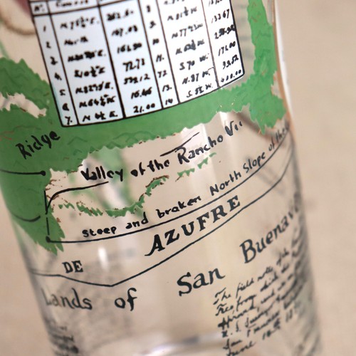 Vtg Rancho Ojai Cocktail Glasses 1960s Fernando Tico Land Grant Map Valley Inn - Picture 16 of 19