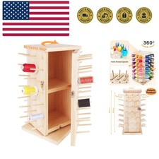 93 Spools DIY 360  Fully Rotating Wooden Thread Rack/Thread Holder Organizer ...