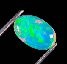 Natural Ethiopian Opal Multi Fire Opal 10x7 mm Oval Cabochon Loose Gemstone