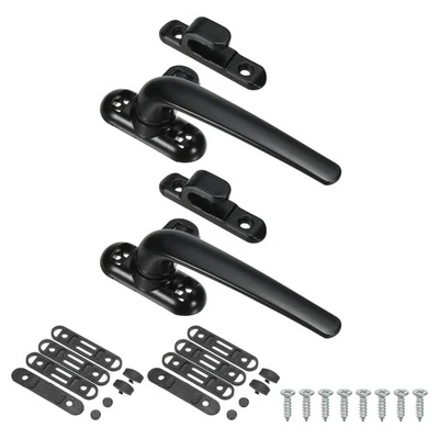 Pour 2pack Poignée Fenêtre Coulissante en Alliage d'Aluminium Verrou Gauche Noir - Photo 1/4