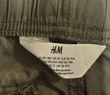 H M Boys Size 12 Cargo Pants