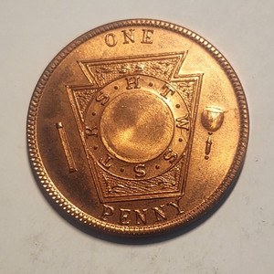 Masonic Token Penny : Lancaster PA Chapter No. 43
