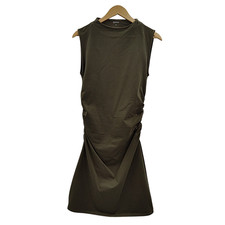Quince Women Stretch Cotton Jersey Mock Neck Mini Dress Kalamata Olive M
