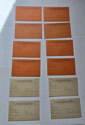 #ad Vintage Pacific Electric Railway Co. Accident Report Cards Lot 1940s Ephemera $20.00