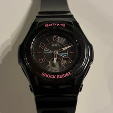 CASIO Baby-G BGA-1030 Radio Wave Tough Solar Black Pink Heart Watch Working