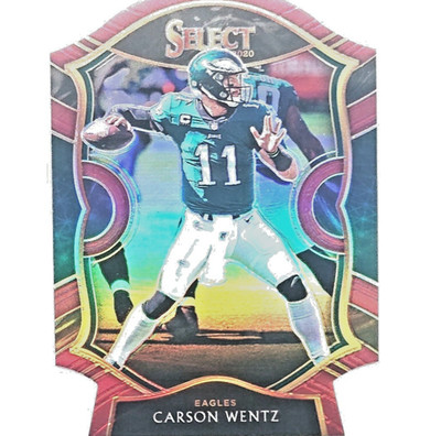 2020 Carson Wentz  Concourse Red Prizm Panini Select Die Cut 17 Eagles
