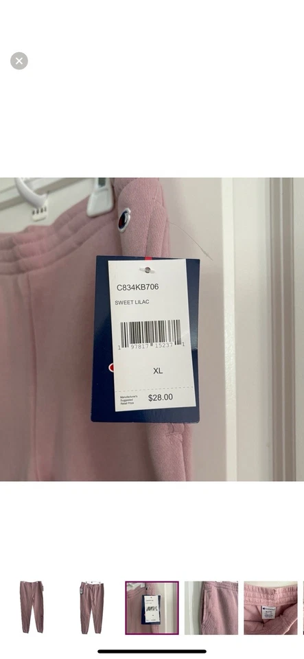 NUEVO CON ETIQUETAS - Pantalones de chándal Champion Girls, color lila dulce, talla XL (16) Foto 3 de 4