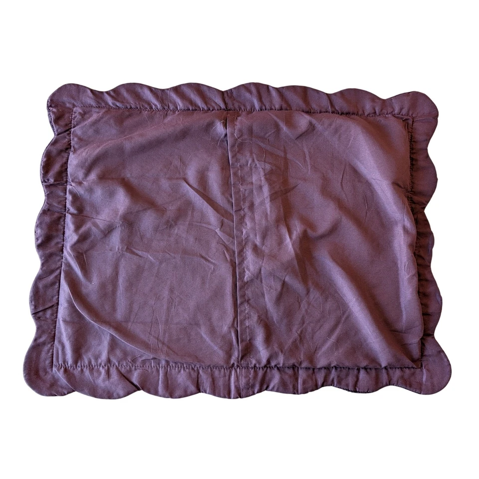 Almohada acolchada púrpura material de terciopelo falso borde festoneado 28 1/2" x 22 1/4" Foto 2 de 4