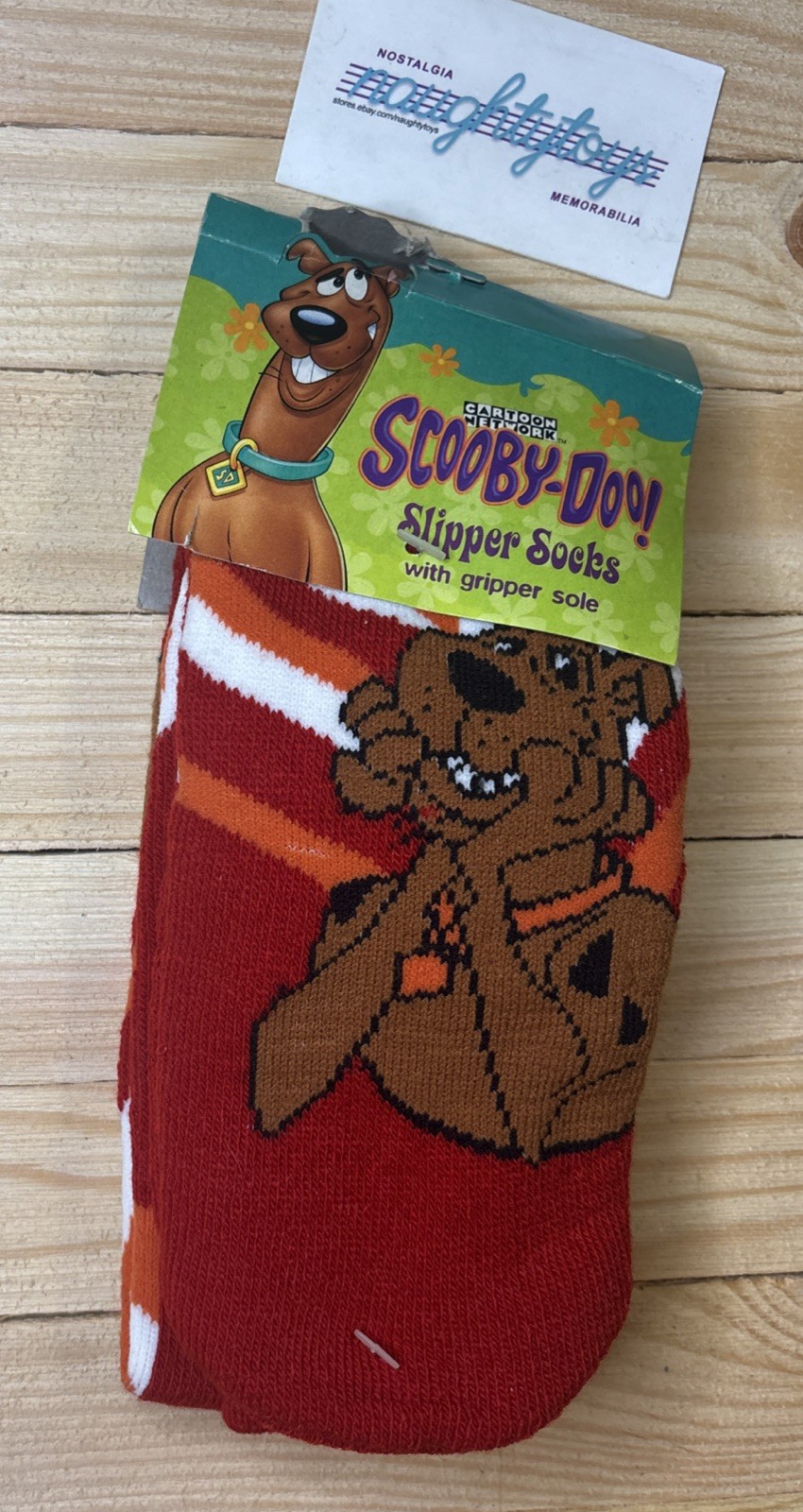 SAOLA Calze pantofole vintage SCOOBY DOO con suola pinza cuori 2000 fondo di magazzino NOS Y2K OSFA