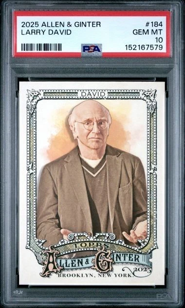 2025 TOPPS ALLEN & GINTER #184 LARRY DAVID PSA 10 SEINFELD CURB YOUR ENTHUSIASM
