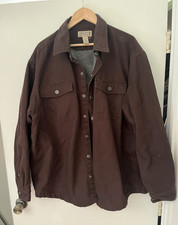 Duluth Trading Co Mens Brown Lined Button-Fro...