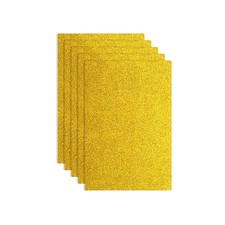 5Pcs Yellow Glitters Foam Sheets, 8"x12" Sparkle EVA Foam Sheets 1.5mm Thick