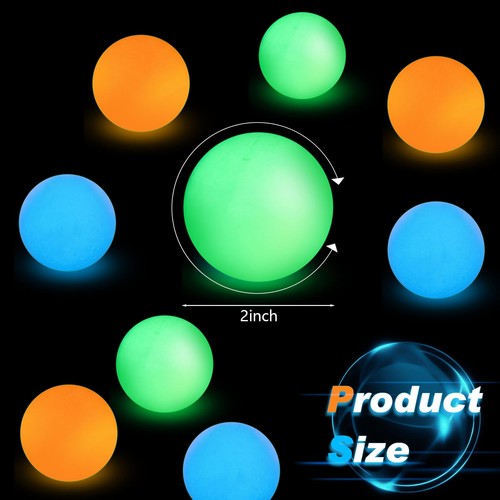Vinsot Confezione da 12 Palle di Lacrosse Glow in the Dark per 2,48", Rosso, Blu, Arancione - Foto 2 di 6
