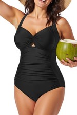 Daci Women Plus Size One Piece Swimsuit Tummy Control Ruched Bathing Suit 2025