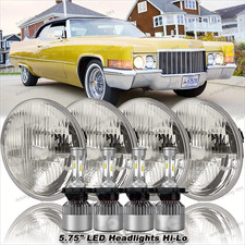 4pcs 5-34 5.75 Led Headlights Hi-lo Beam For Cadillac Deville 1962-1974 White