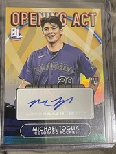 Michael Toglia 2023 Topps Big League Opening Act Gold Auto Rookie Rc /50