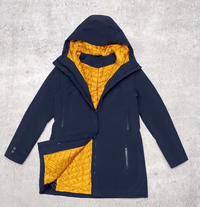 UBR Norway Spectra Insulated Parka Women's Black and Gold Puffer Jacket Mid szL