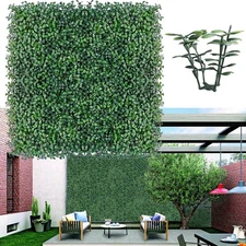 Artificial Boxwood Hedge Wall Panels: 20 X 20 in 26P UV-Anti More Dense Green...