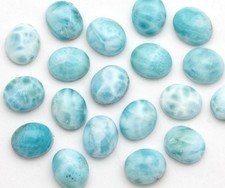 Natural Larimar Oval Cabochon 3x5mm To 12x16mm Loose Gemstone