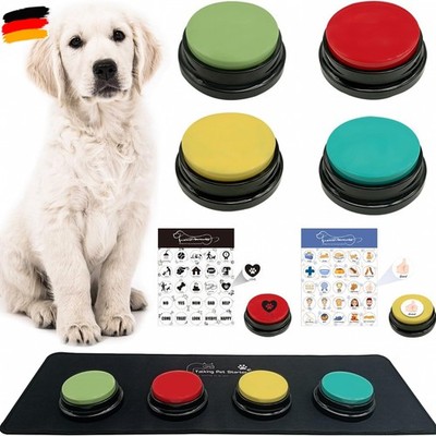 4 Stück Buzzer mit Aufnahmefunktion,Hund Intelligenzspielzeug 