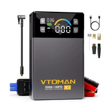 VTOMAN X3 Jump Starter with Air Compressor, 3500A Portable Car Batt... Fast Ship