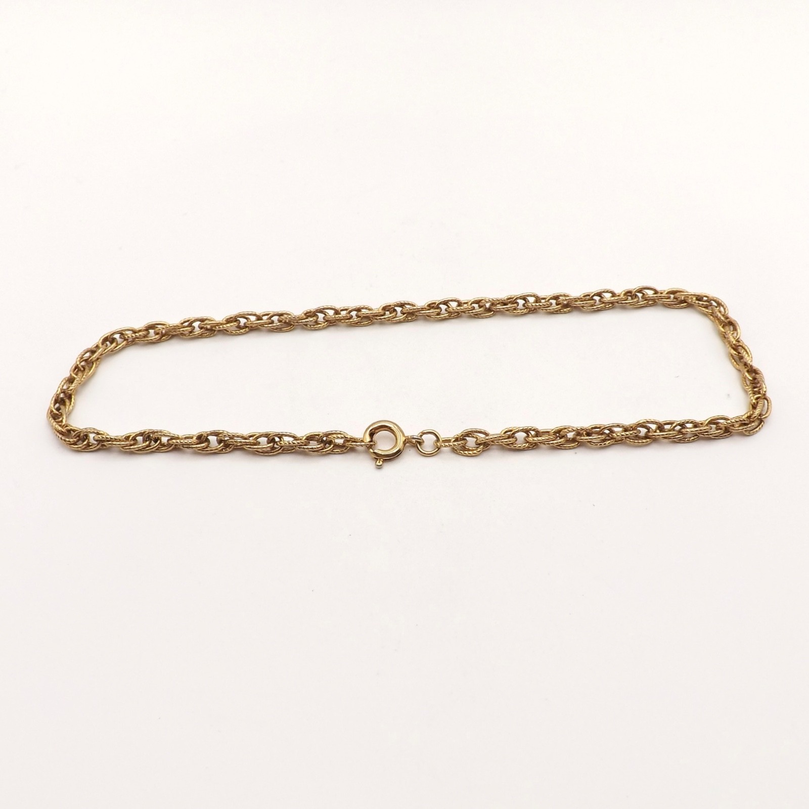 Gold Tone Open Rope Link Ankle Bracelet Anklet Grow With Me 11in Or Smaller