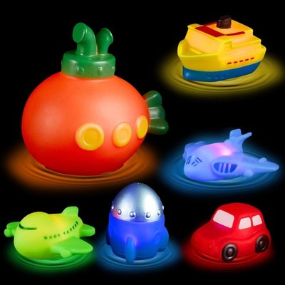 Light Up Bath Toys Transport Glowing Tub with Auto Colourful Flashes Light 6p...