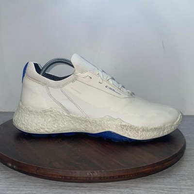 ECCO Biom H5 Golf Shoes Mens 8-8.5 White Blue Waterproof Xtensa Invsible Golf
