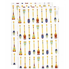 MU Kitchen Designer Cotton Dish Towel, Set of 2, Oars & Paddles
