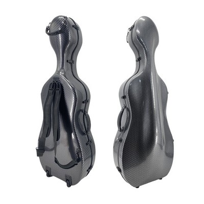 1/2 Cello Case Carbon Fiber 2 bow holders New Hard Shell Box Lightweight Strong