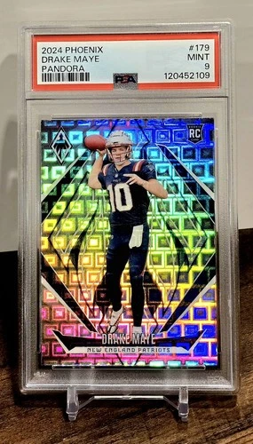 2024 PANINI PHOENIX DRAKE MAYE ROOKIE RC PANDORA PRIZM GRADED PSA 9 MINT POP 2!!