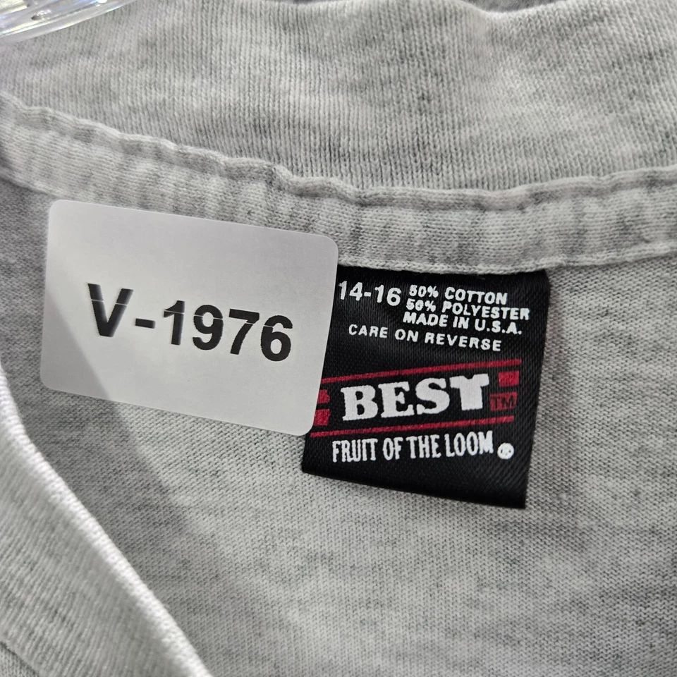Camiseta DE COLECCIÓN Boston Niños 14-16 Gris Puntada Única Gráfico Alegres Años 90 EE. UU. Camiseta Foto 2 de 4