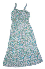 Ann Taylor Loft Women Tan Abstract Print Cotton Blend Stretch Sleeveless Dress L