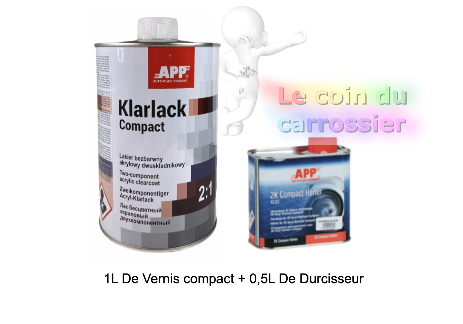 Vernis 2K acryl klarlack compact transparent avec durcisseur pour pistolet peinture