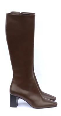 The Row Square Toe Block Heel 75mm Tall Boots Size 38.5-US 8.5 in