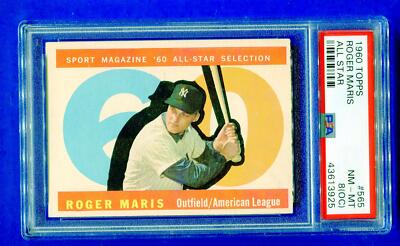 1960 TOPPS #565 ROGER MARIS ALL STAR BEAUTIFUL !! PSA 8 (OC