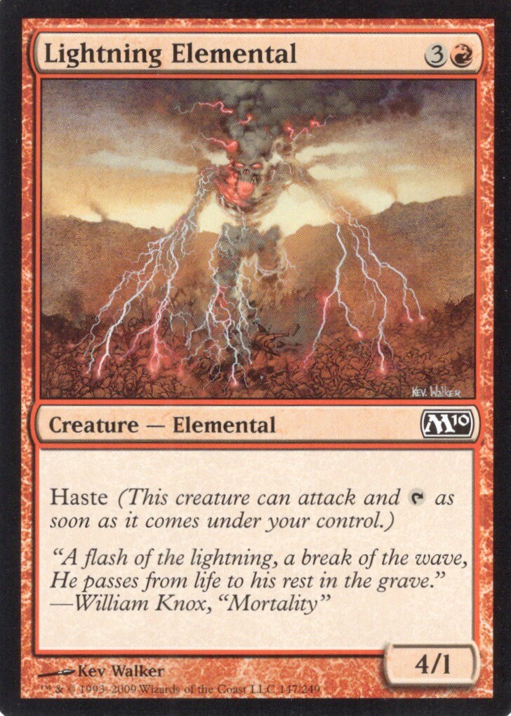 LIGHTNING ELEMENTAL 147/249 CORE 2010 M10 MTG MAGIC LP (yourdeckbuilder)