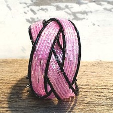 Pink Black Vintage Y2K 90s Striped Pretzel Me...