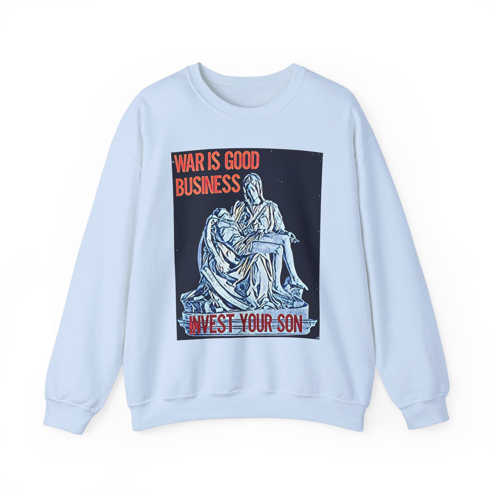 War Is Good Business Graphic Print Art LS Unisex Heavy Blend Crewneck Sweatshirt