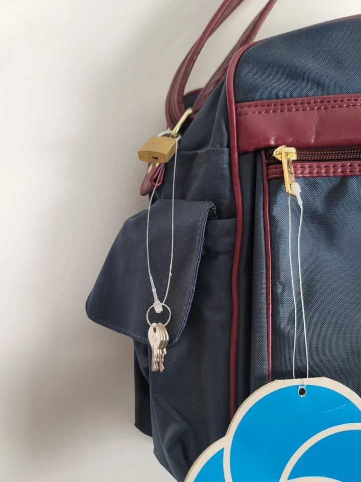 Bolso de Hombro Mensajero de Viaje Samsonite Survivor Azul Marino Borgoña De Colección Raro Foto 4 de 4