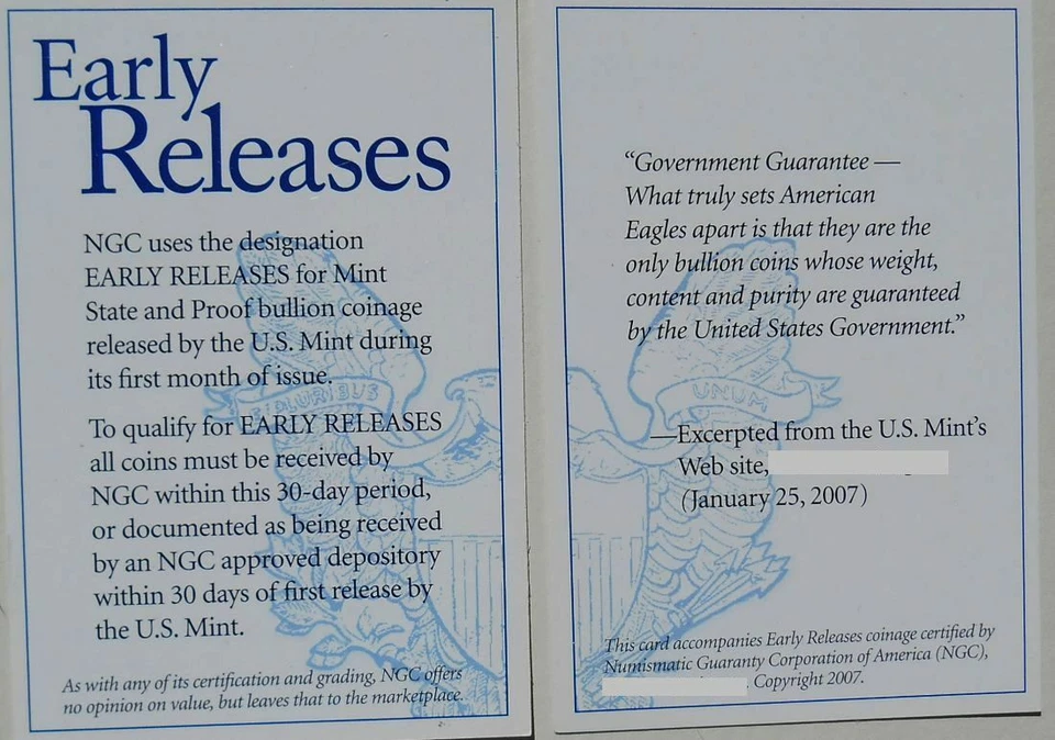 American Eagle 2007 W bruñido $1 plata NGC MS69 lanzamiento anticipado Foto 4 de 4
