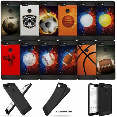 For [Google Pixel 3A XL] Sports TPU Flexible Case Carbon Fiber Accents Cover