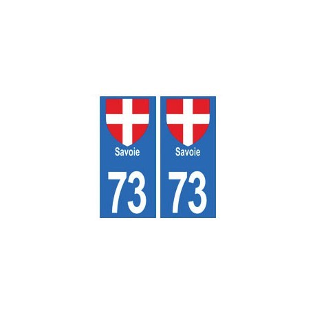 Adesivo 73 con Stemma Croce di Savoia Targa Moto (6,3 x 2,9 cm