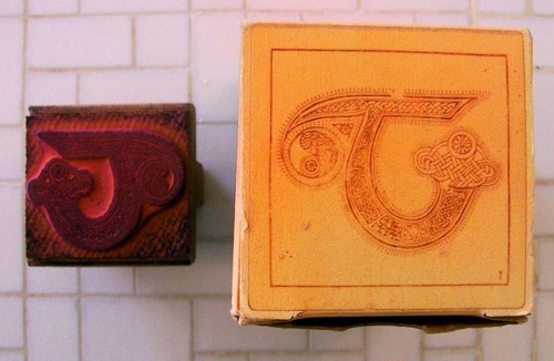 Vintage Renaissance Monogram Stamp T Original Box Graphistamp Carmel California