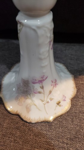 Antique HAVILAND LIMOGES SCHL CANDLESTICK RANSON GOLD TRIM - Picture 4 of 10