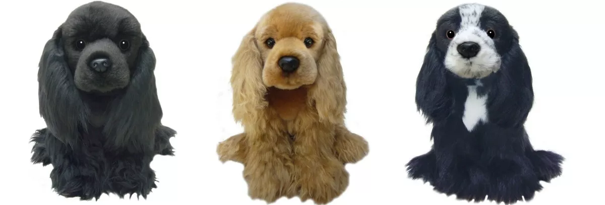 Black cocker spaniel stuffed animal sale